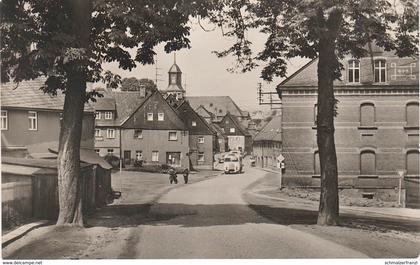 AK Grünhain Schwarzenberger Straße Ikarus Bus a Beierfeld Aue Schwarzenberg Lauter Bernsbach Elterlein Erzgebirge DDR