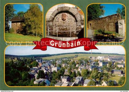 Gruenhain-Beierfeld Erzgebirge Fuchsturm Moenchsbrunnen Klostermauer Teilansicht
