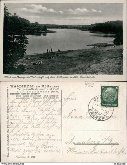 Ansichtskarte Altbuchhorst-Grünheide (Mark) Strand am Möllensee 1934