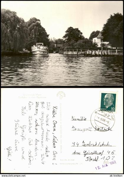 Ansichtskarte Grünheide (Mark) Einfahrt in den Peetzsee zur DDR-Zeit 1969