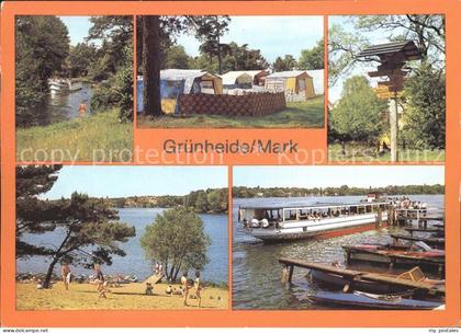 Gruenheide Mark Locknitz Camping Peetzsee Wegweiser Werlsee Ausflugsschiff