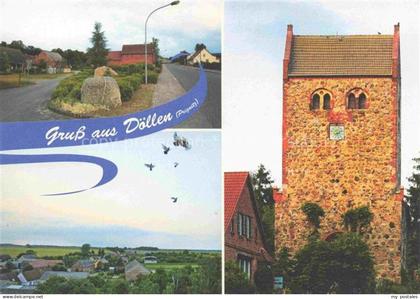 Doellen Neustadt Dosse Prignitz Brandenburg Dorfstrasse Panorama Kirche