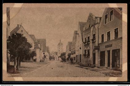 AK Gundelfingen, Hauptstrasse mit Kirche