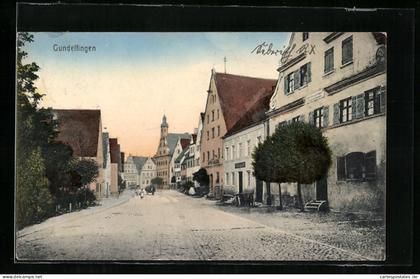 AK Gundelfingen, Teilansicht mit Gasthaus zum Adler