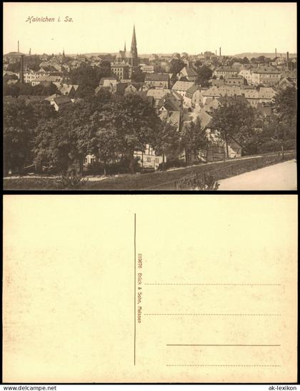 Ansichtskarte Hainichen Stadt vom Berge gesehen 1915