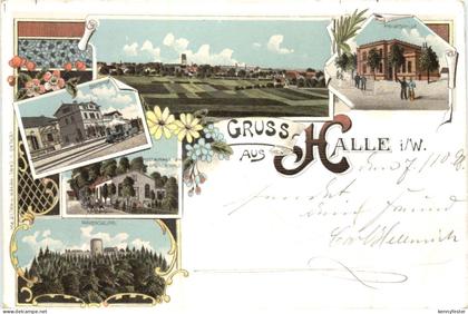 Gruss aus Halle i. W. - Litho