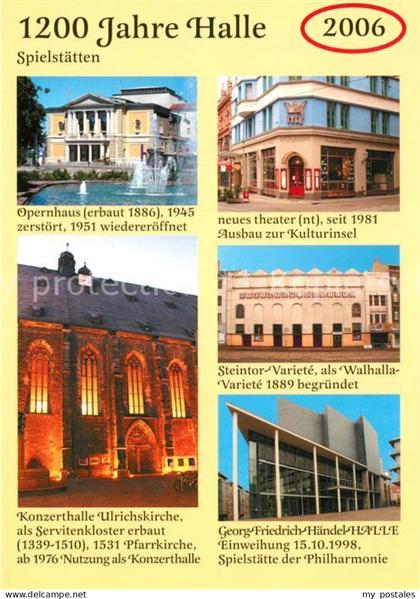 Halle Saale Opernhaus Neues Theater Steintor Variete Konzerthalle Ulrichskirche