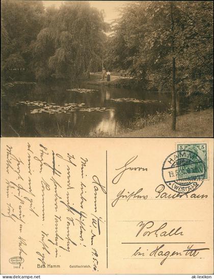Ansichtskarte Hamm (Westfalen) Goldfischteich 1910