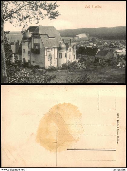 Ansichtskarte Hartha Stadtvilla am Hang 1912