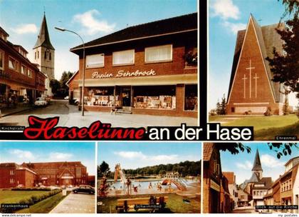 Haseluenne Kirchstrasse Ehrenmal Krankenhaus Schwimmbad Kirche