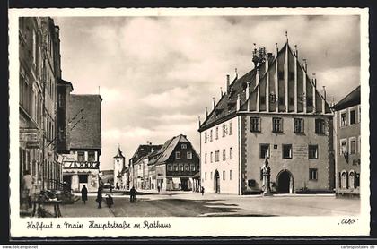 AK Hassfurt, Hauptstrasse mit Rathaus