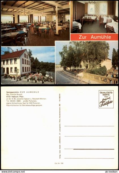 Ansichtskarte Haßloch Mehrbild Speisegaststätte ZUR AUMÜHLE 1972