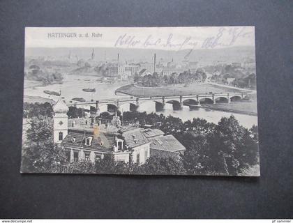 Feldpost AK 1.WK um 1915 Hattingen an der Ruhr Verlag Hugo Overbeck, Hattingen ohne Stempel nach Detmold