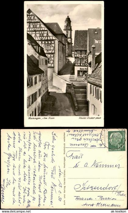 Ansichtskarte Hechingen Straßenpartie 1957