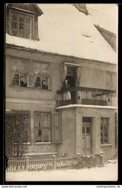 Foto-AK Heiligengrabe, Wohnhaus im Schnee 1921
