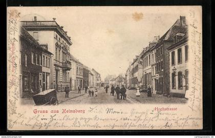 AK Heinsberg, Hochstrasse mit Passanten
