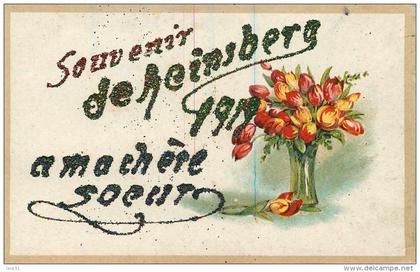 Allemagne - Germany - Rhénanie du Nord Westphalie - Souvenir de Heinsberg 1919 - Fleurs - Paillettes - état