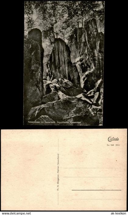 Ansichtskarte Hemer Felsenmeer im Sauerland. Ägyptische Pyramiden 1959