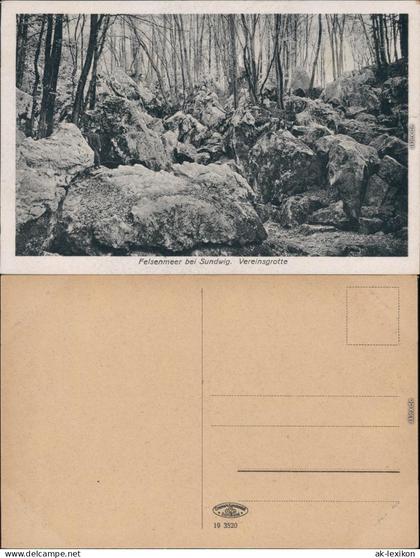 Ansichtskarte Hemer Felsenmeer, Vereinsgrotte 1919