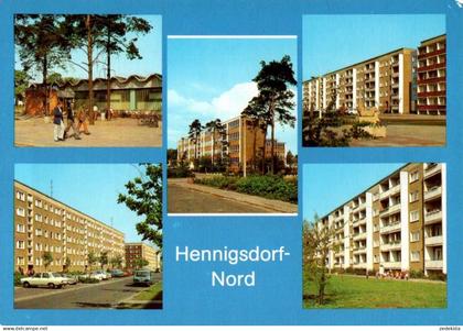 H8905 - Hennigsdorf Neubauten Großplatte Kaufhalle Schule DDR Architektur - Bild und Heimat Reichenbach