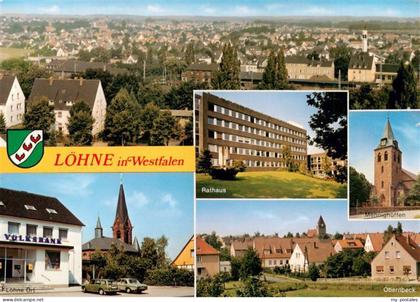 Loehne Detmold Stadtpanorama Rathaus Mennighueffen Ortsmotiv Volksbank Kirche Ob
