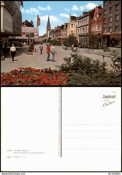 Ansichtskarte Herne Bahnhofstraße (Fußgängerzone) Personen Geschäfte 1970