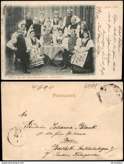 Ansichtskarte Herne Sängergesellschaft Alpenrose Herne Bazar 1898
