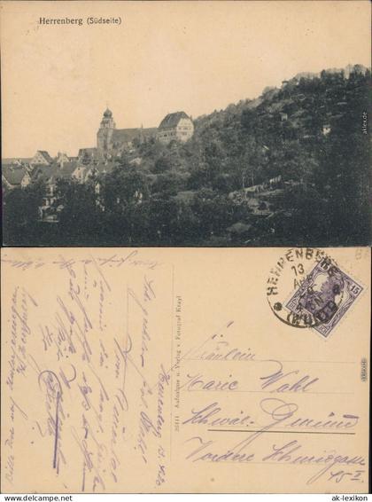 Ansichtskarte Herrenberg Blick auf die Stadt 1913