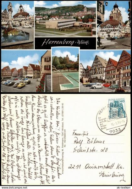 Ansichtskarte Herrenberg Mehrbildkarte diverse Ortsansichten 1978