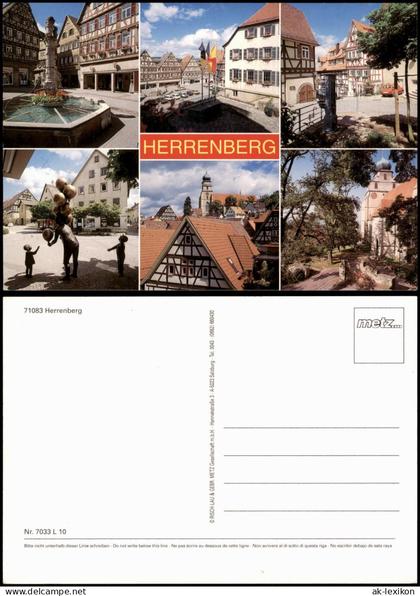 Ansichtskarte Herrenberg Mehrbildkarte mit diversen Ortsansichten 1980