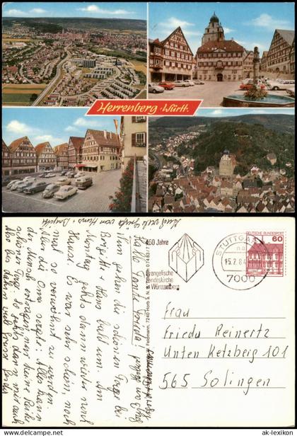 Ansichtskarte Herrenberg Mehrbildkarte Ortsansichten u.a. Luftaufnahme 1970