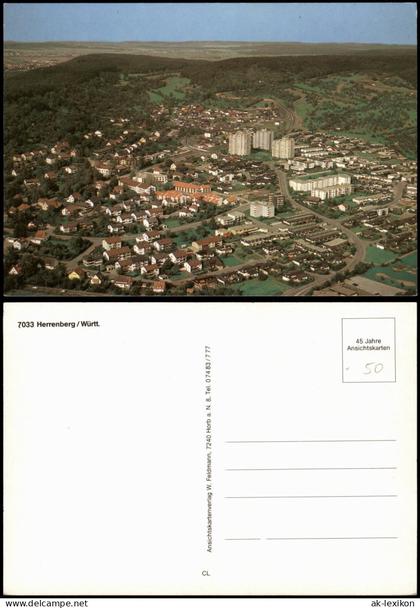 Herrenberg Luftbild Luftaufnahme Gesamtansicht v. Flugzeug aus 1980