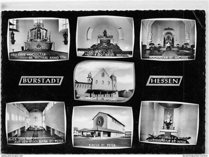 39102100 - Buerstadt in Hessen mit Kirche St. Michael und St. Peter ungelaufen  kleiner Knick oben rechts, sonst gut er