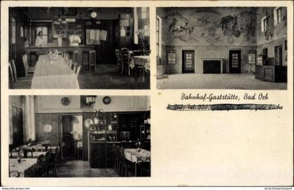 CPA Bad Orb im Main Kinzig Kreis Hessen, Bahnhof Gaststätte, Tresen, Gaststube, Bahnhofshalle
