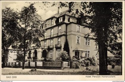 CPA Bad Orb im Main Kinzig Kreis Hessen, Blick auf Hotel und Pension Hohenzollern