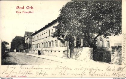CPA Bad Orb im Main Kinzig Kreis Hessen, Das Hospital, Straßenansicht