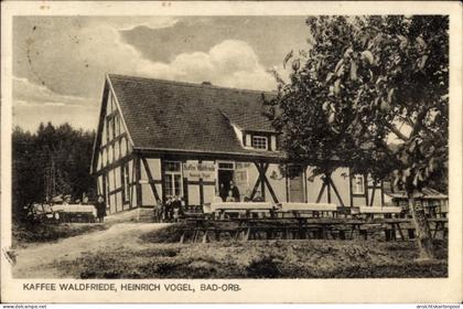 CPA Bad Orb im Main Kinzig Kreis Hessen, Kaffee Waldfriede, Inh. Heinrich Vogel, Garten