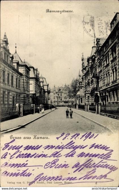 CPA Hanau im Main Kinzig Kreis Hessen, Ramsaystraße, Straßenpartie