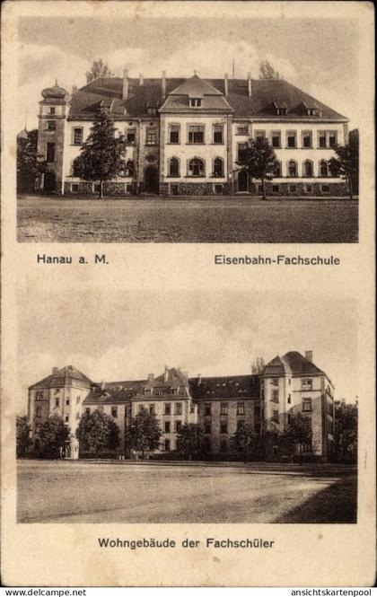 CPA Hanau im Main Kinzig Kreis Hessen, Reichsbahn Zentralschule, Wohngebäude