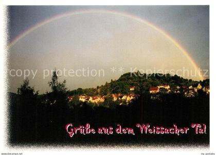 Ebersberg Rhoen Burg Ebersberg im Weissacher Tal Abendstimmung mit Regenbogen