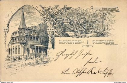 Lithographie Schotten im Vogelsbergkreis Hessen, Alteburgskopf, Altenburgskopf, Gasthaus