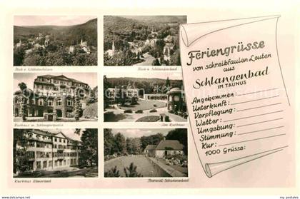 Schlangenbad Taunus Wilhelmsfelsen Schlangenbad Kurhaus Schlangenquelle Roemerba