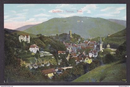 Vintage postcard Eppstein Taunus panoramic view castle church Hesse Germany