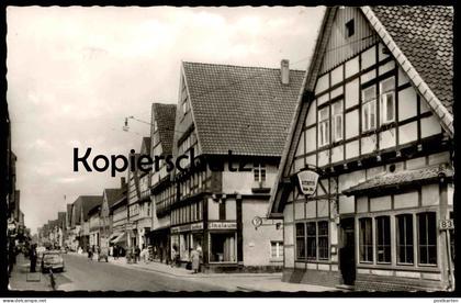 ÄLTERE POSTKARTE HESSISCH-OLDENDORF LANGESTRASSE HOTEL STADT KASSEL WESER PILS Niedersachsen Ansichtskarte postcard