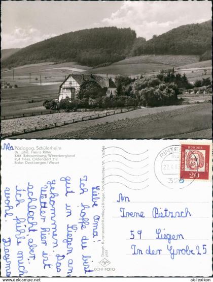 Ansichtskarte Hessisch Oldendorf Pädagog. Schülerheim Schaumburg 1962