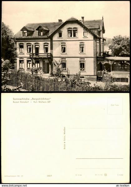 Ansichtskarte Hetzdorf-Halsbrücke Partie am Bergschlößchen - Fotokarte 1966