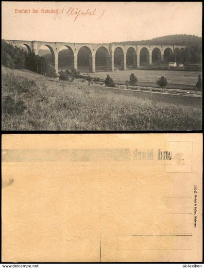Ansichtskarte Hetzdorf-Halsbrücke Partie am Viadukt 1912