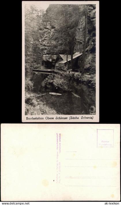 Ansichtskarte Hinterhermsdorf-Sebnitz Bootstation Obere Kirnitzsch 1960