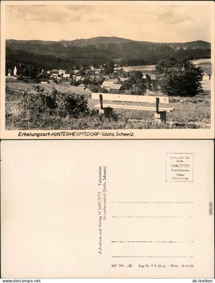 Ansichtskarte Hinterhermsdorf-Sebnitz Panorama-Ansicht 1955