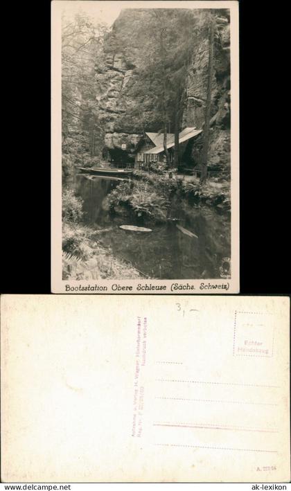 Hinterhermsdorf-Sebnitz Bootsstation Obere Schleuse (Sächs. Schweiz) 1954